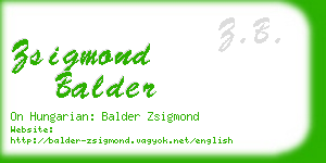 zsigmond balder business card